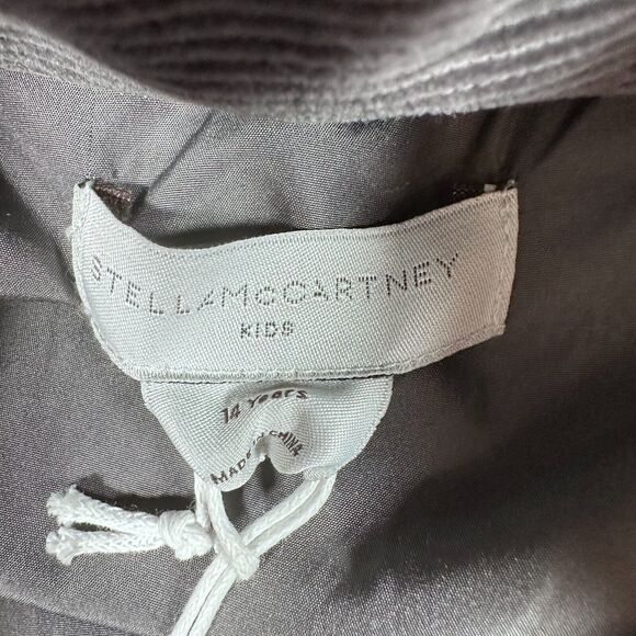 Stella McCartney Kids Puffer Coat Boys Size 14 Stone Gray Corduroy Zip Up New - Picture 2 of 11